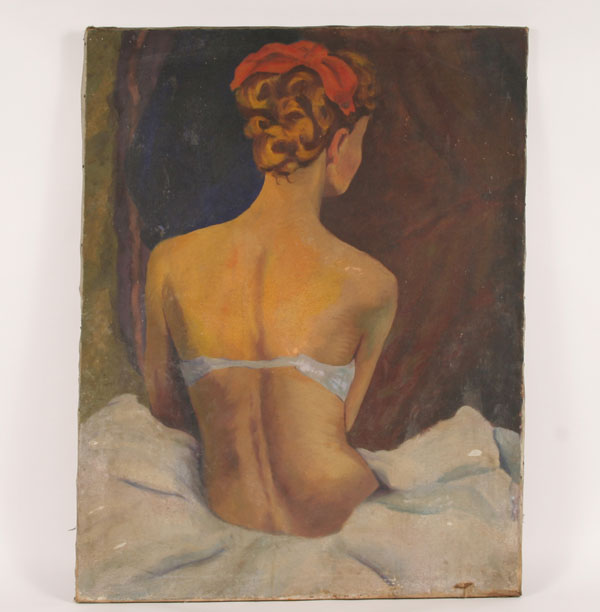 Vintage portrait painting of a