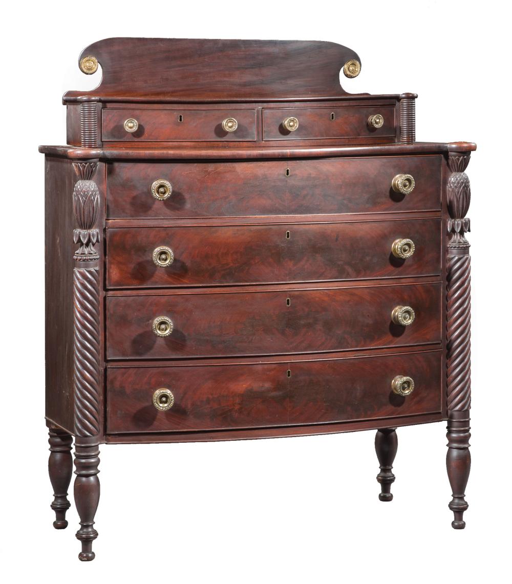 CARVED MAHOGANY GENTLEMEN'S CHEST