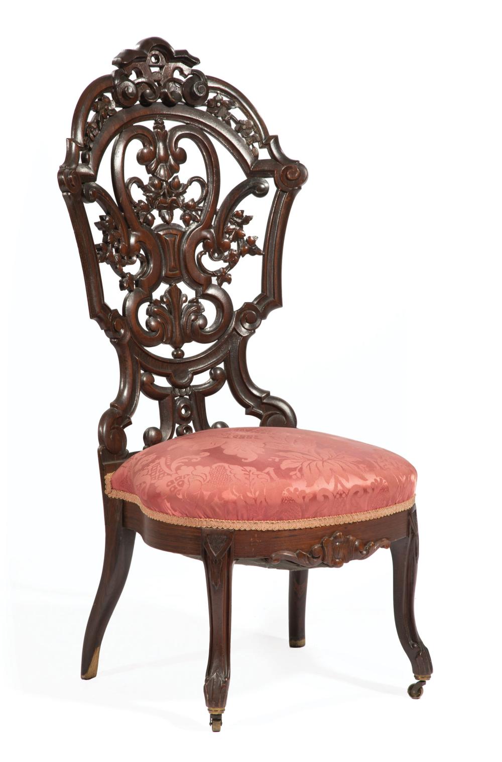 AMERICAN ROCOCO CARVED ROSEWOOD