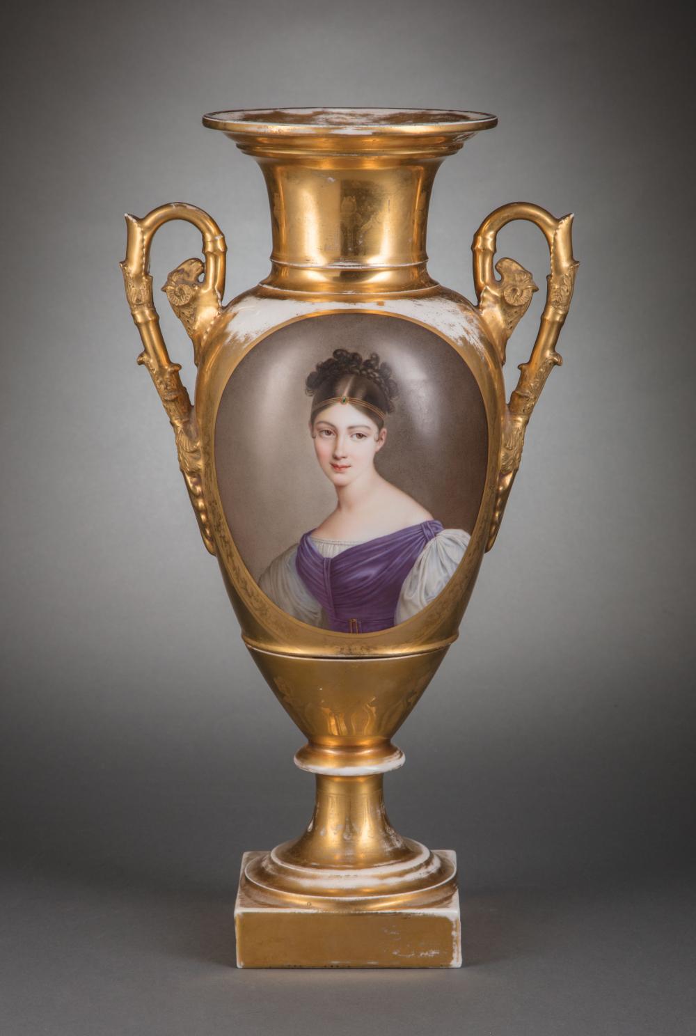 PARIS PORCELAIN POLYCHROME AND GILT