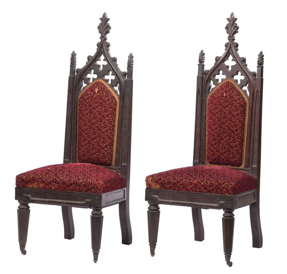 CARVED MAHOGANY PARLOR CHAIRS  31ca71