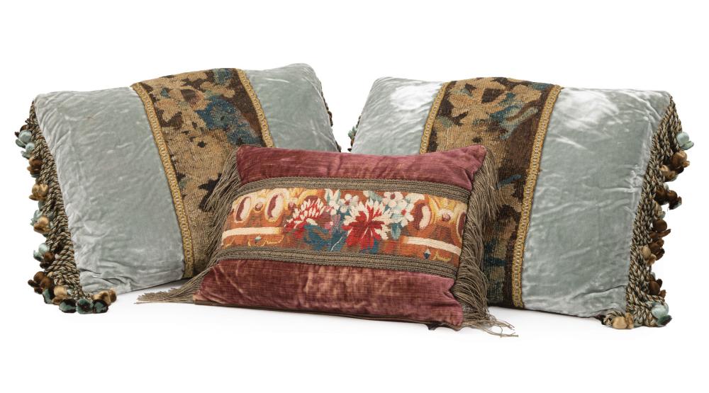 GROUP OF THREE DECORATIVE PILLOWSGroup