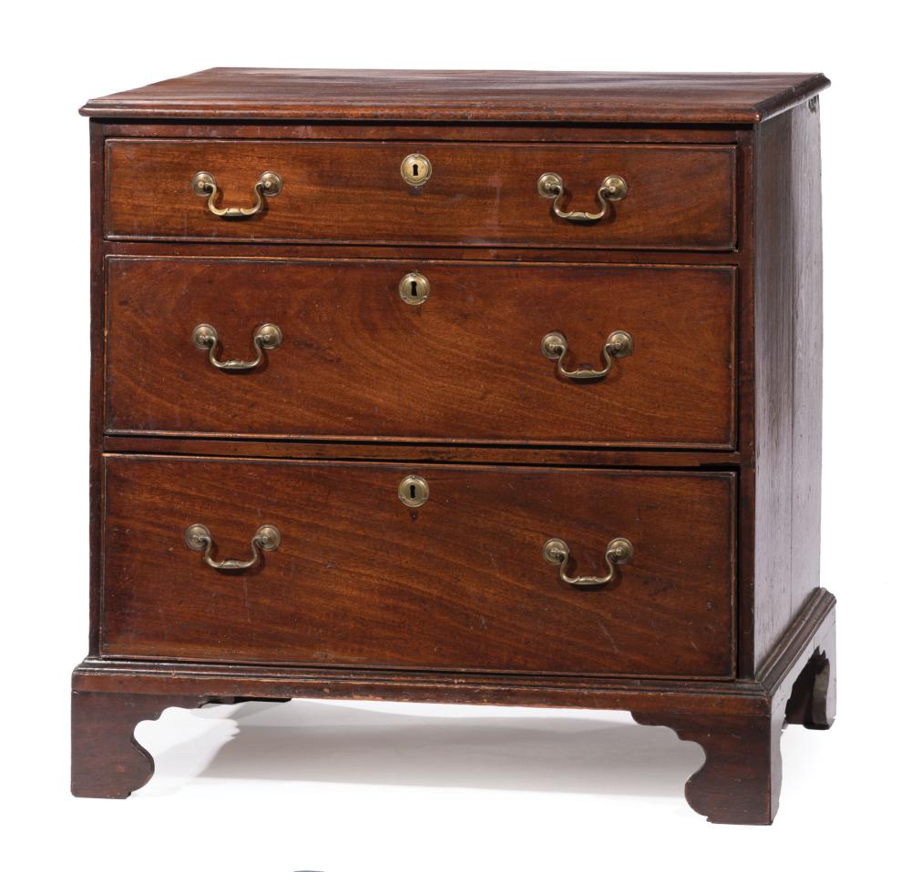 DIMINUTIVE GEORGE III MAHOGANY CHEST