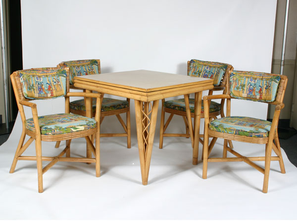 Rattan set including a table and 4faac