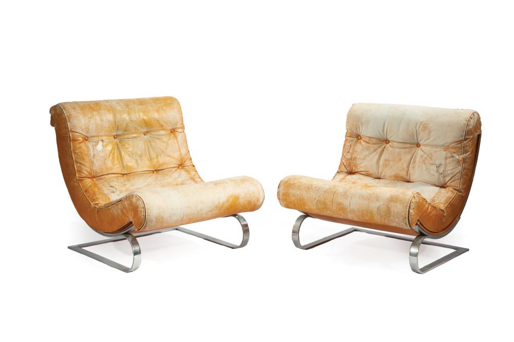 MID-CENTURY MODERN CHROME AND LEATHER