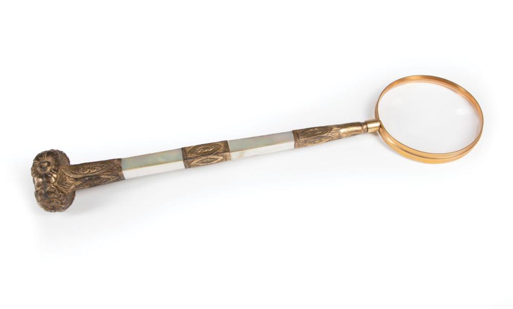 GILT AND MOTHER OF PEARL MAGNIFYING