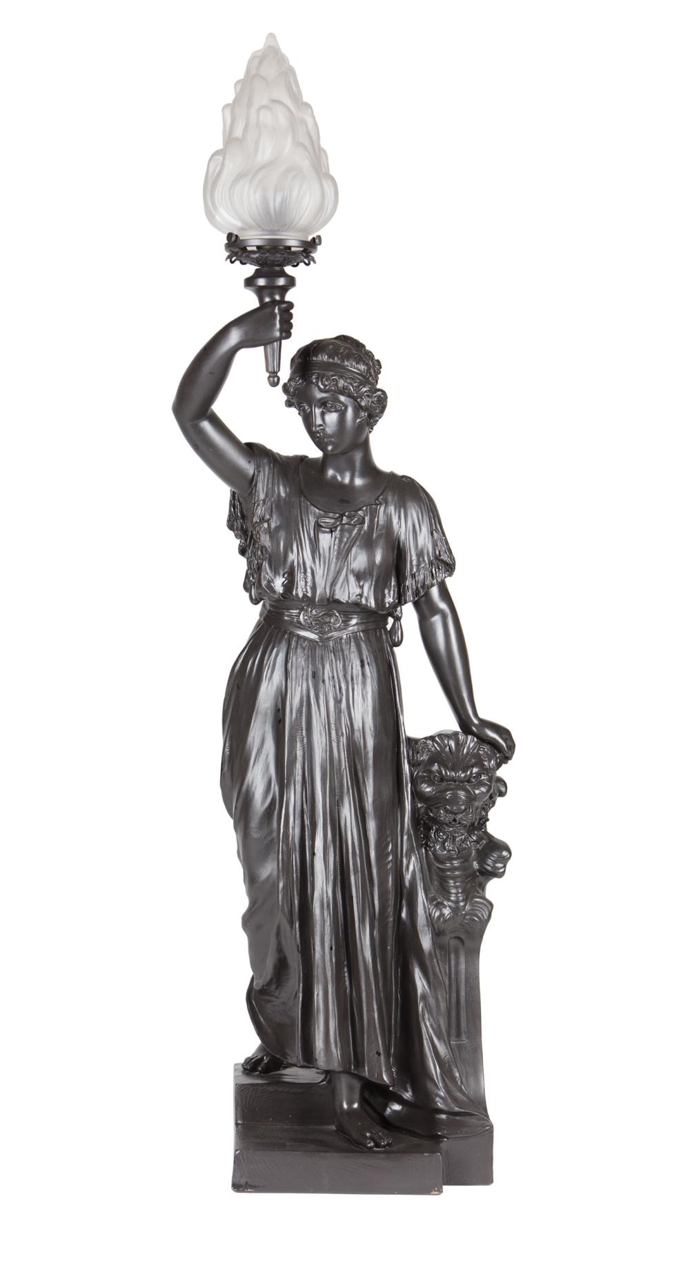 EMPIRE-STYLE PATINATED PLASTER FIGURAL