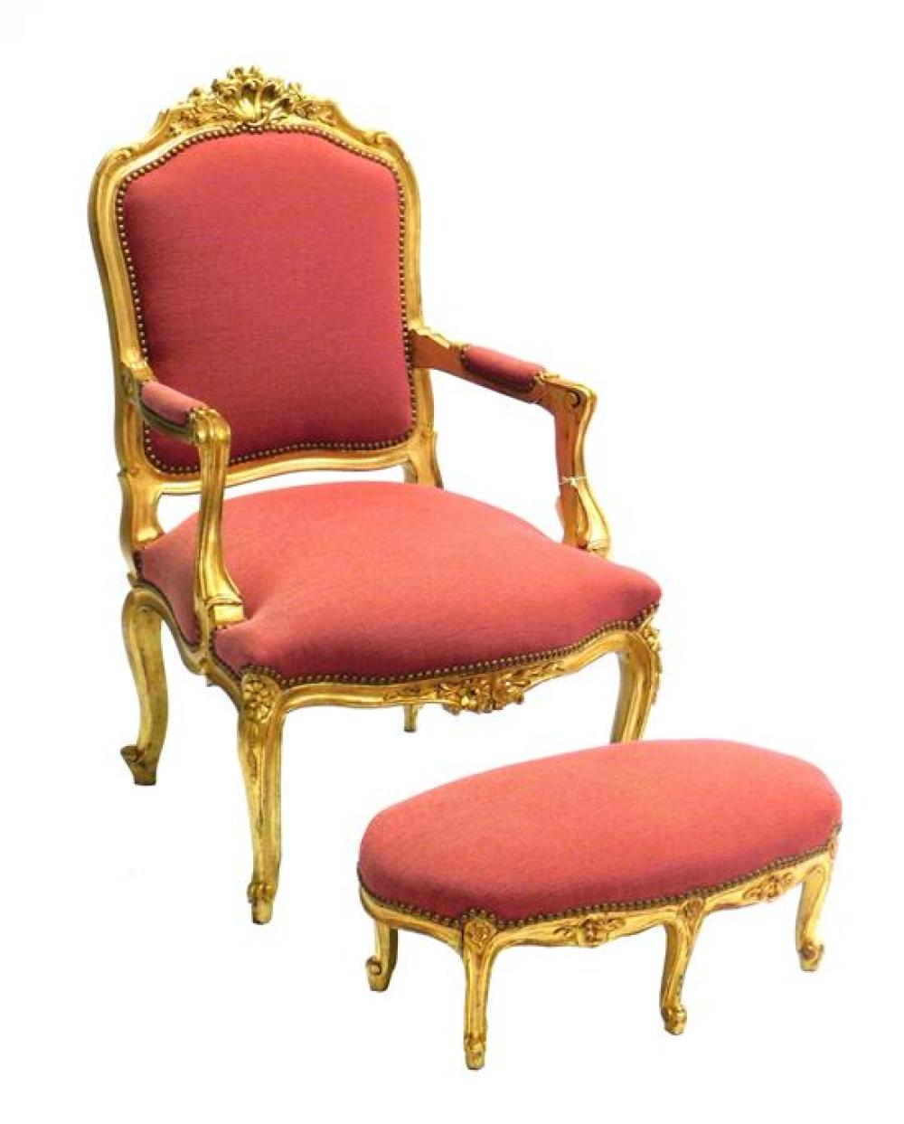 LOUIS XV STYLE UPHOLSTERED ARMCHAIR 31cd18