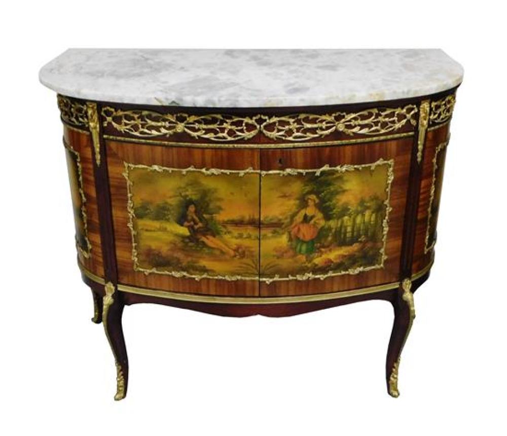 LOUIS XVI STYLE MARBLE TOP CABINET  31cd1c