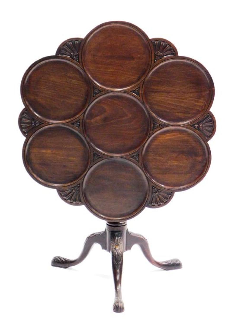 TILT TOP TABLE WITH DISC AND SHELL