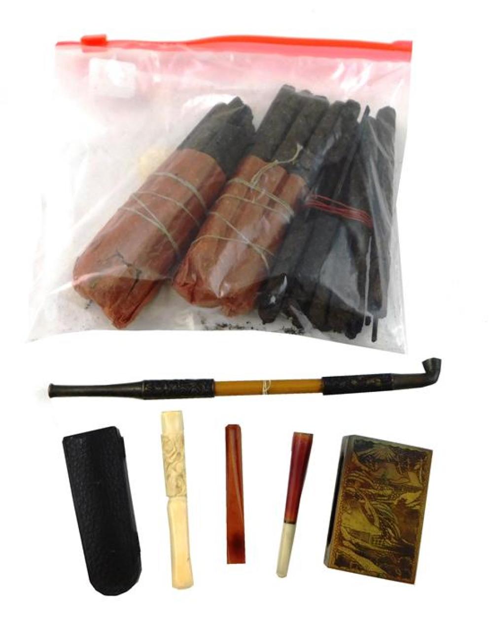 ASIAN: SMOKING ACCESSORIES, 10+ PIECES,