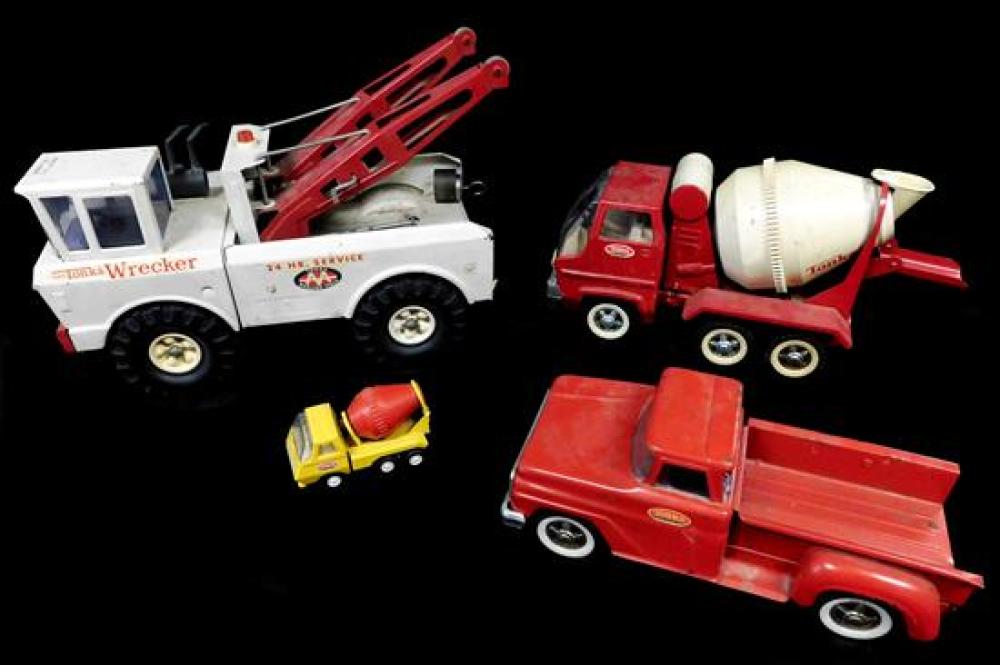 TOY: FOUR TONKA TRUCKS, 20TH C.,