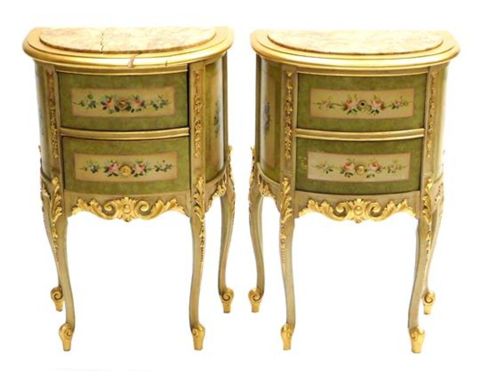 PAIR OF FRENCH STYLE TWO DRAWER