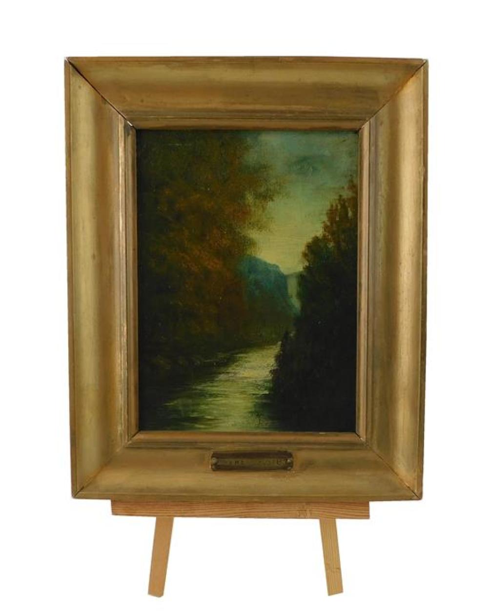 OIL ON BOARD, SMALL LANDSCAPE WITH
