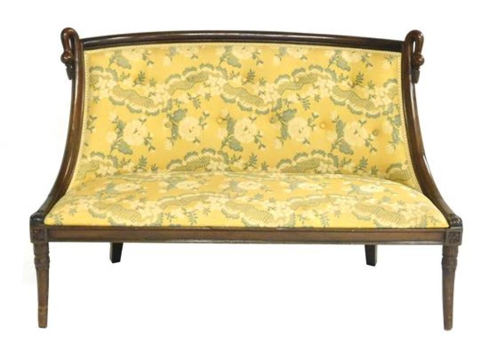 EMPIRE STYLE SETTEE WITH SWANS, SMALL