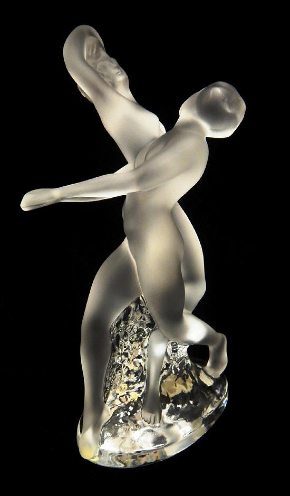 GLASS LALIQUE DEUX DANSEURS  31cdea