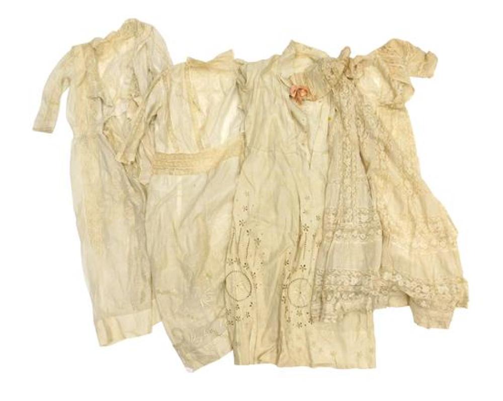 FOUR EDWARDIAN COTTON AND LACE