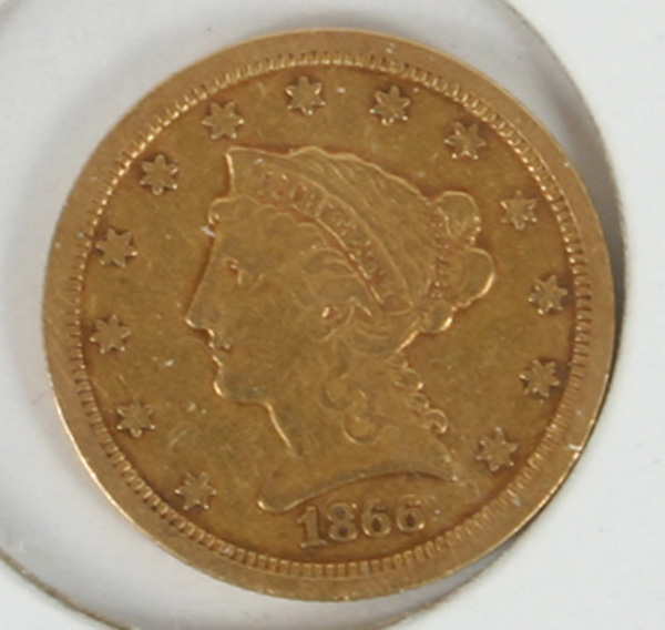 1866 2 1 2 Dollar Liberty Gold 4fee8