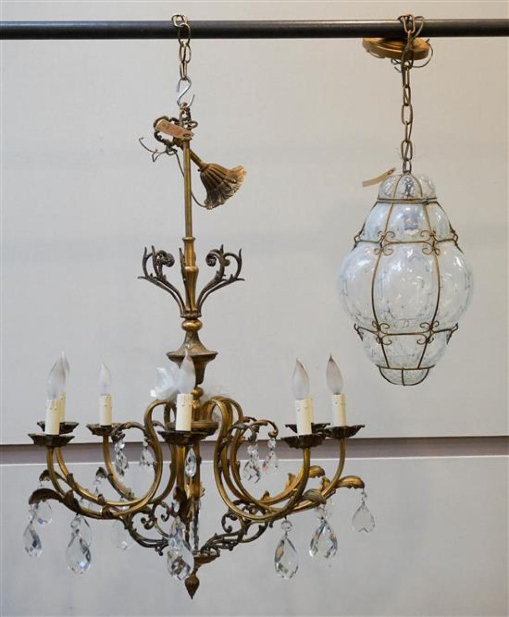 ROCOCO STYLE GILT METAL EIGHT-LIGHT