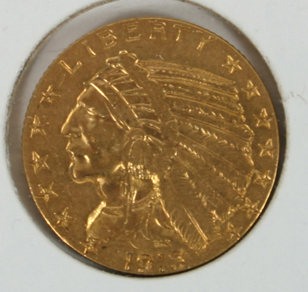 1913 5 Indian Head Gold Coin  4feef