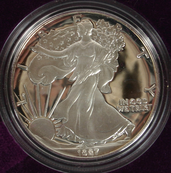 Two 1987 US Mint American Silver 4fef6
