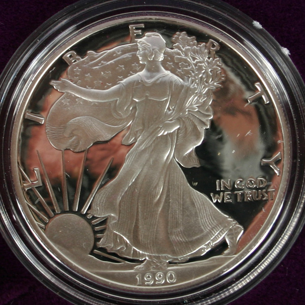 Two 1990 US Mint American Silver 4fef9