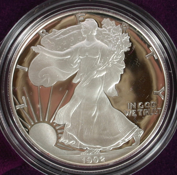 Two 1992 US Mint American Silver 4fefb