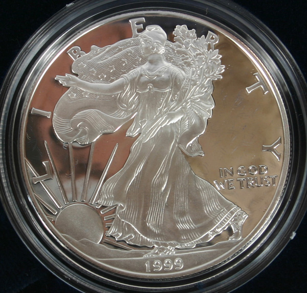 Three 1999 US Mint American Silver 4ff01