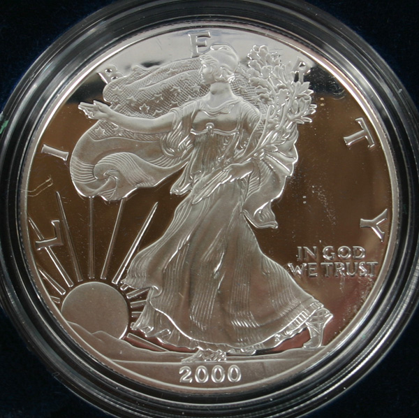Two 2000 US Mint American Silver