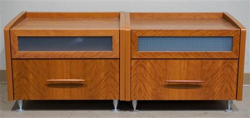 PAIR OF CONTEMPORARY CHERRY VENEERED 31f660