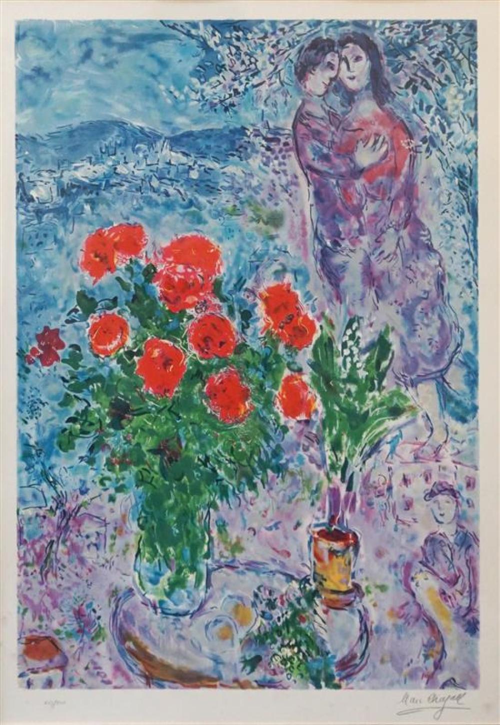 AFTER MARC CHAGALL, LOVERS AND
