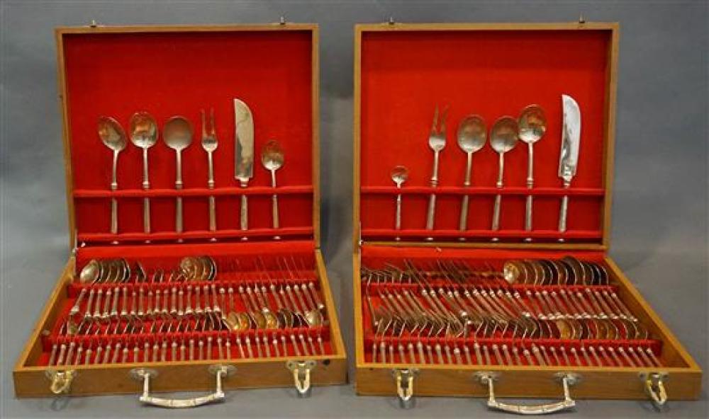 TWO THAI BRONZE 130 PIECE FLATWARE 31f70c