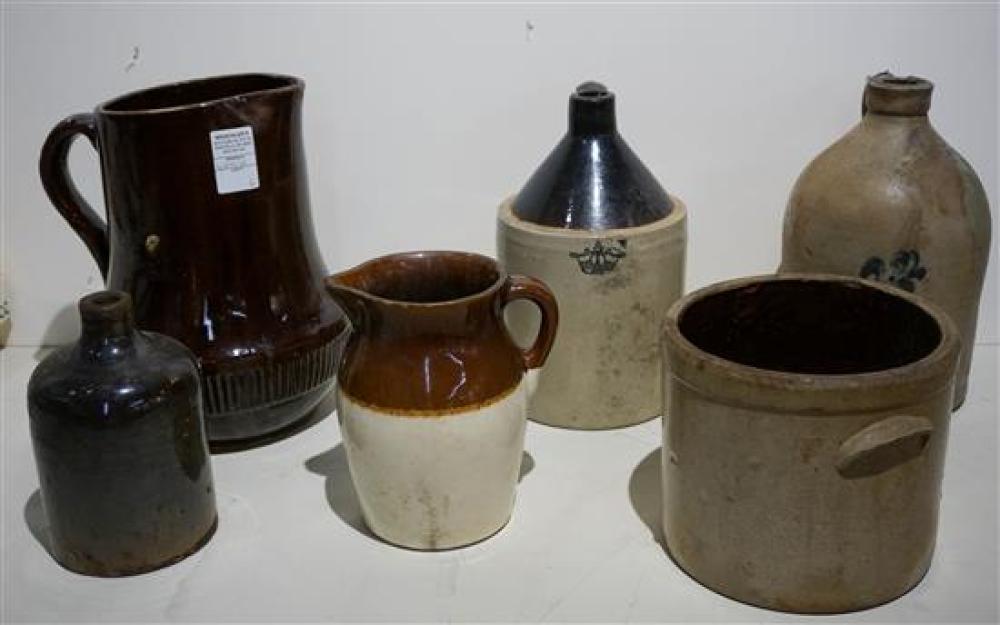 SIX EARLY AMERICAN STYLE GLAZED