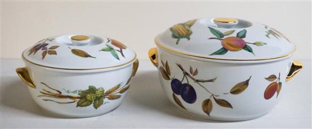 TWO ROYAL WORCESTER 'EVESHAM' COVERED