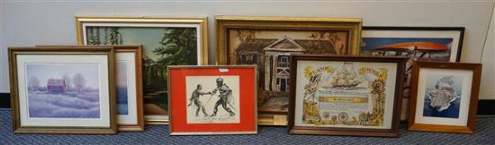 EIGHT ASSORTED WORKS OF ART LARGEST 31f758