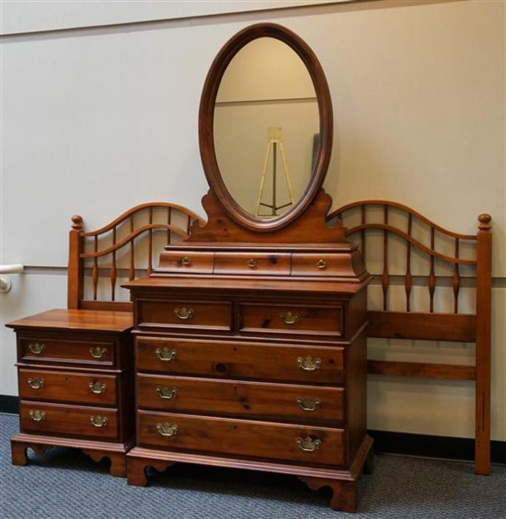 PINE CHEST OF DRAWERS WITH A MIRROR,