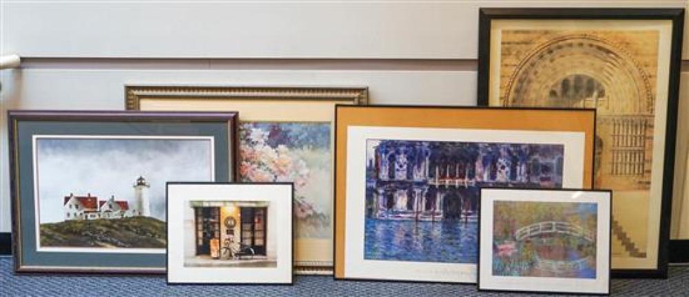 SIX ASSORTED WORKS OF ART, LARGEST