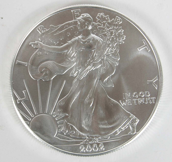 Lot 20 US 2002 American Eagle Silver 4ff27