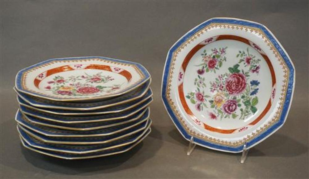 TEN CHINESE EXPORT TYPE PORCELAIN