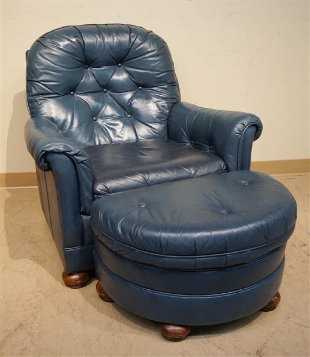 BRADINGTON YOUNG BLUE LEATHER UPHOLSTERED 31f7b4