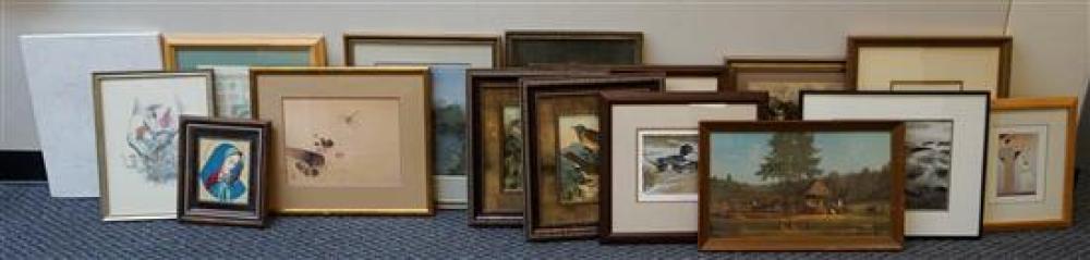 EIGHTEEN ASSORTED FRAMES AND WORKS 31f857