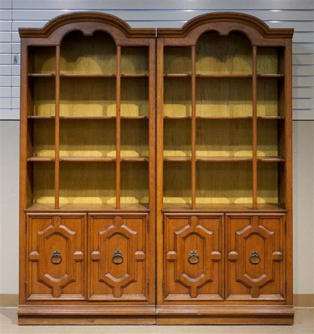 PAIR OF OAK OPEN SIDE CABINETS,