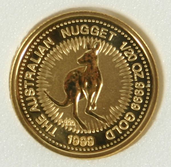 1/20 Australian $5 Gold Coin Elizabeth