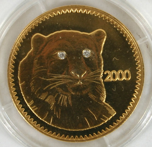 Mongolian 1000 Tugrig Gold Coin Tiger