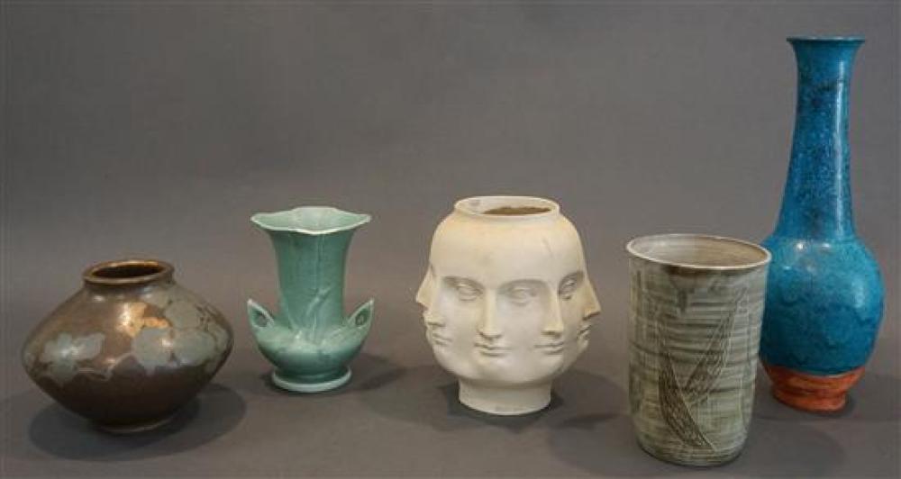 FOUR CONTEMPORARY POTTERY VASES 31f97a