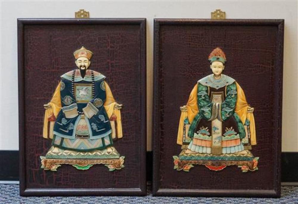 PAIR OF CHINESE POLYCHROME DECORATED