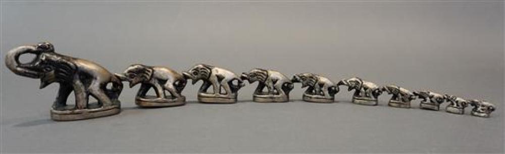 TEN INDIAN WHITE BRASS ELEPHANT FORM 31f9be