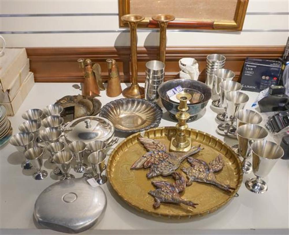 GROUP OF ASSORTED PEWTER, BRASS