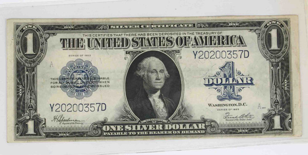 1923 Large 1 Silver Certificate 4ff65