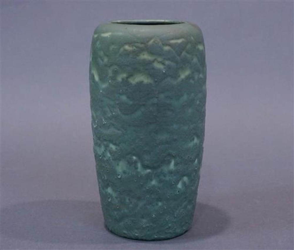 HAMPSHIRE POTTERY GREEN GLAZE VASE,